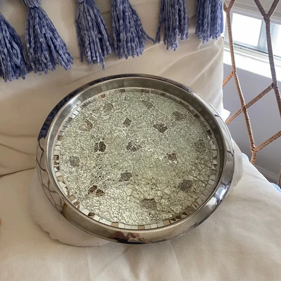🪞 dreamy round mosaic platter 13.5” - Picture 5 of 10